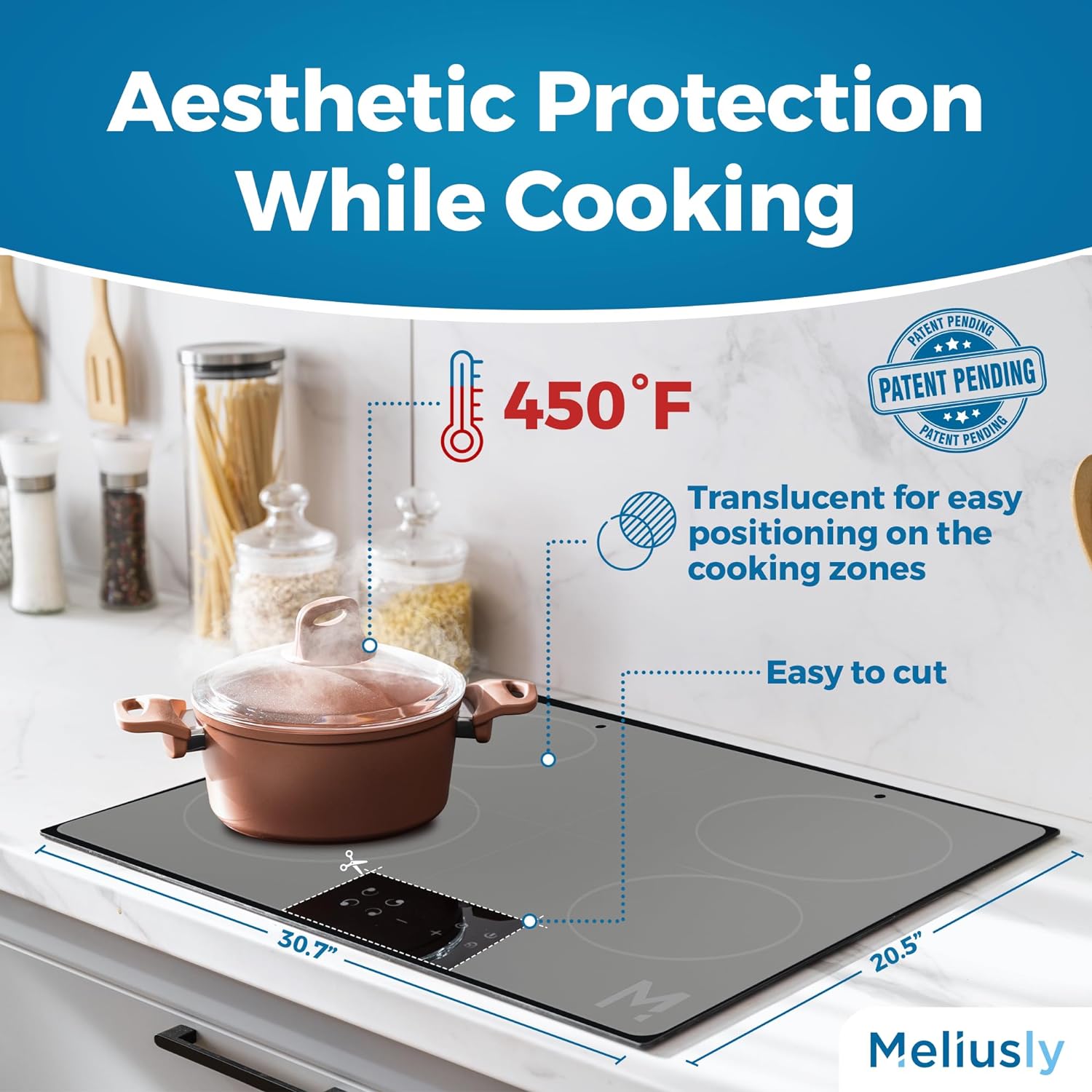 Meliusly Silicone Stove Cover (20x28) Premium Silicone Stove Top Protector, Silicone Electric Stove Top Covers, Silicone Mat for Glass Stove Top
