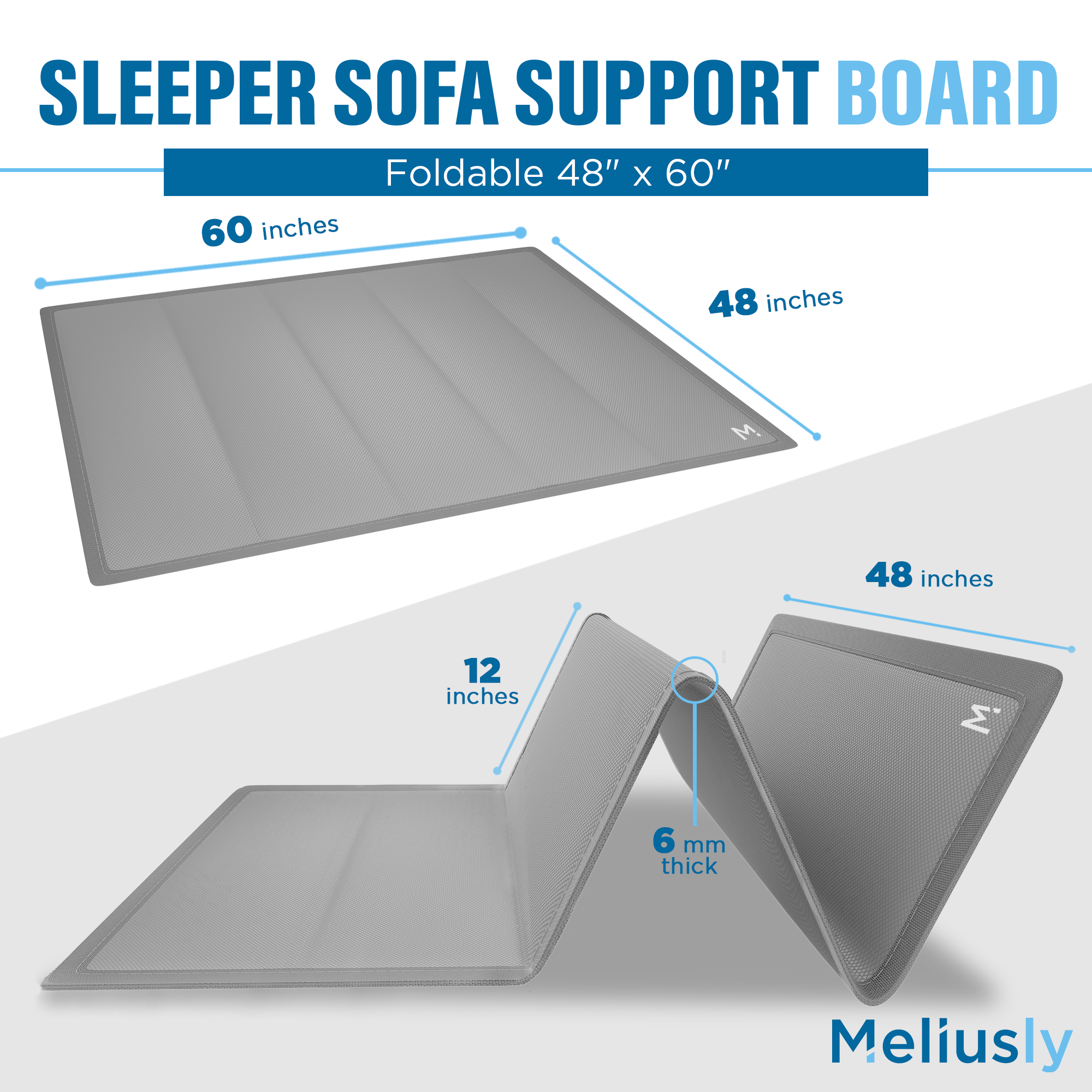 Meliusly® Sofa Cushion Support Board for Sectionals (Heavy Duty 21x72 +  21x48) - L Shaped Couch